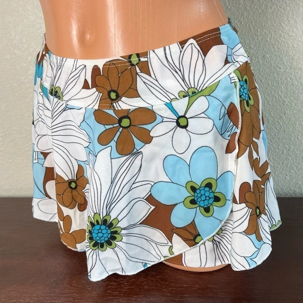 NWT Blue Floral 3 Piece Bikini Set